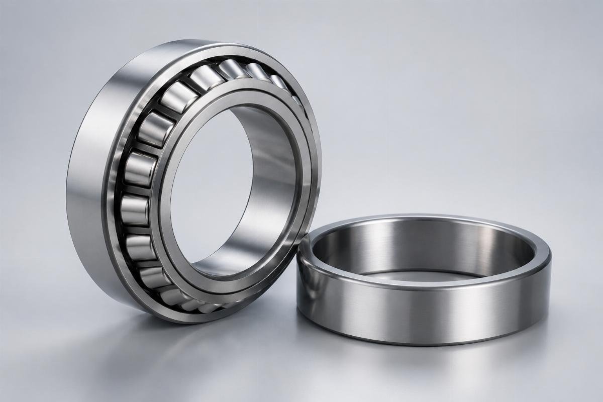 Tapered roller bearing cone and cup whose roller contacts depend on a grease film